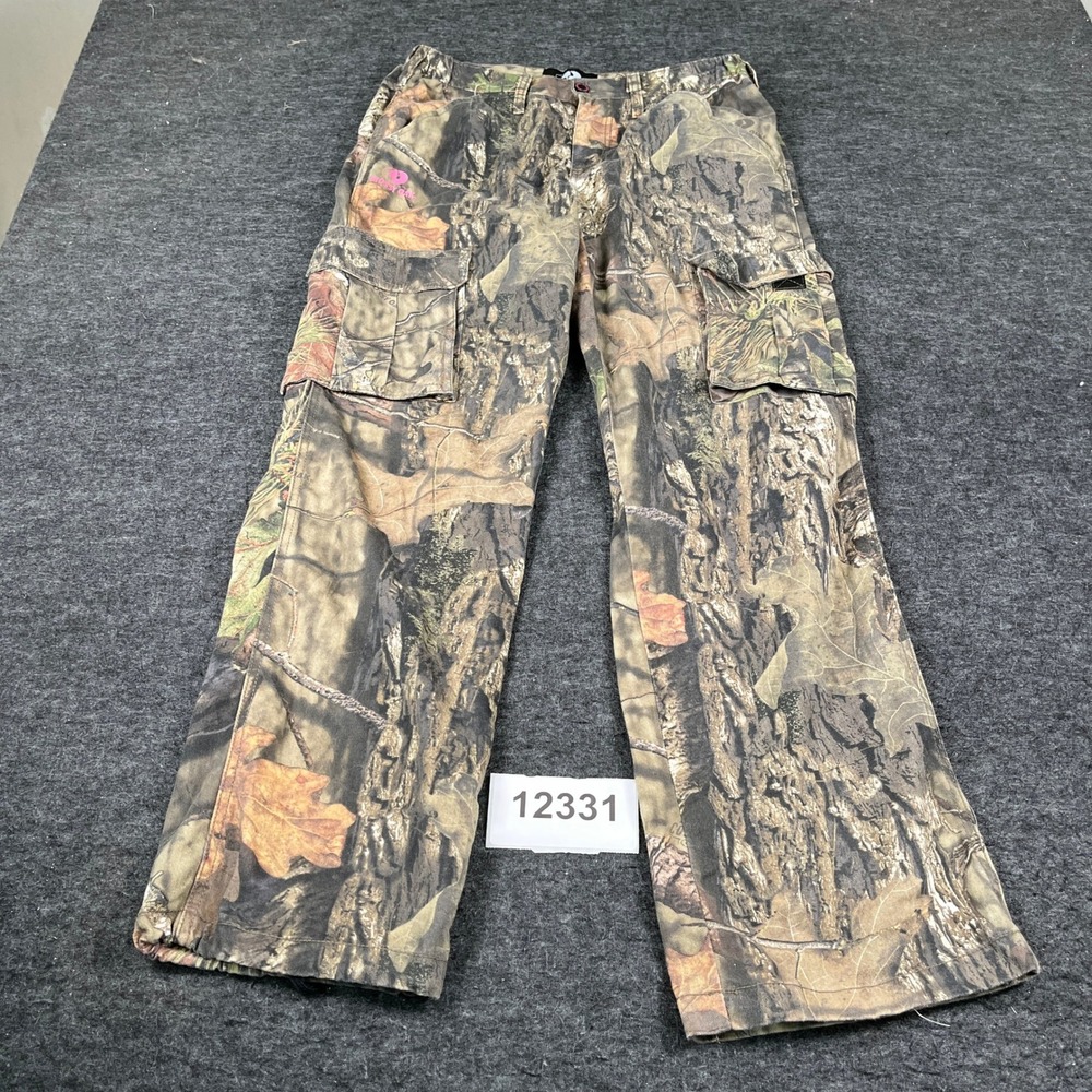 Mossy Oak Cargo Pants Womens Small Multicolor Camo Tree Cotton Hunting Outdoor